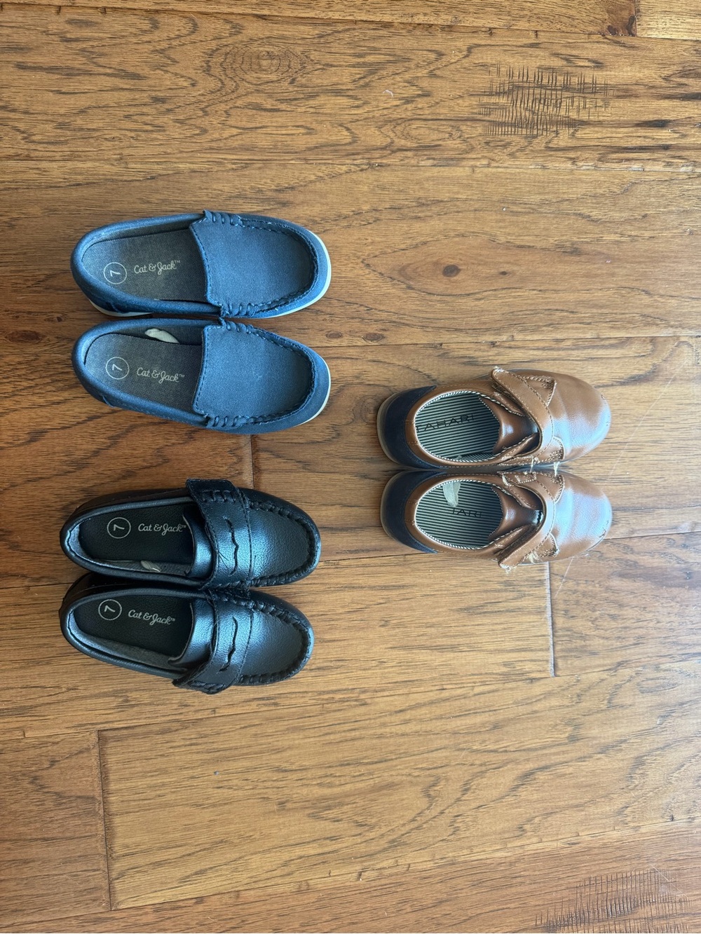 Cat & Jack Navy, Black & Brown Kids Dress Shoe Trio toddler boy size 7